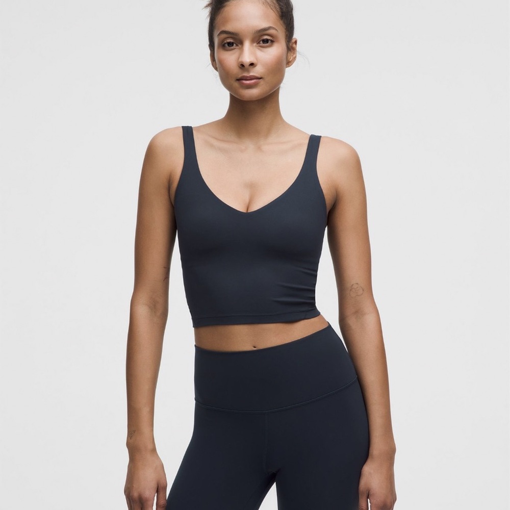 lululemon athletica Black Cropped V-Neck Tank Top